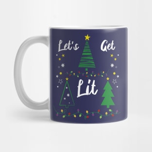 Let's Get Lit Funny Christmas Drinking Mug